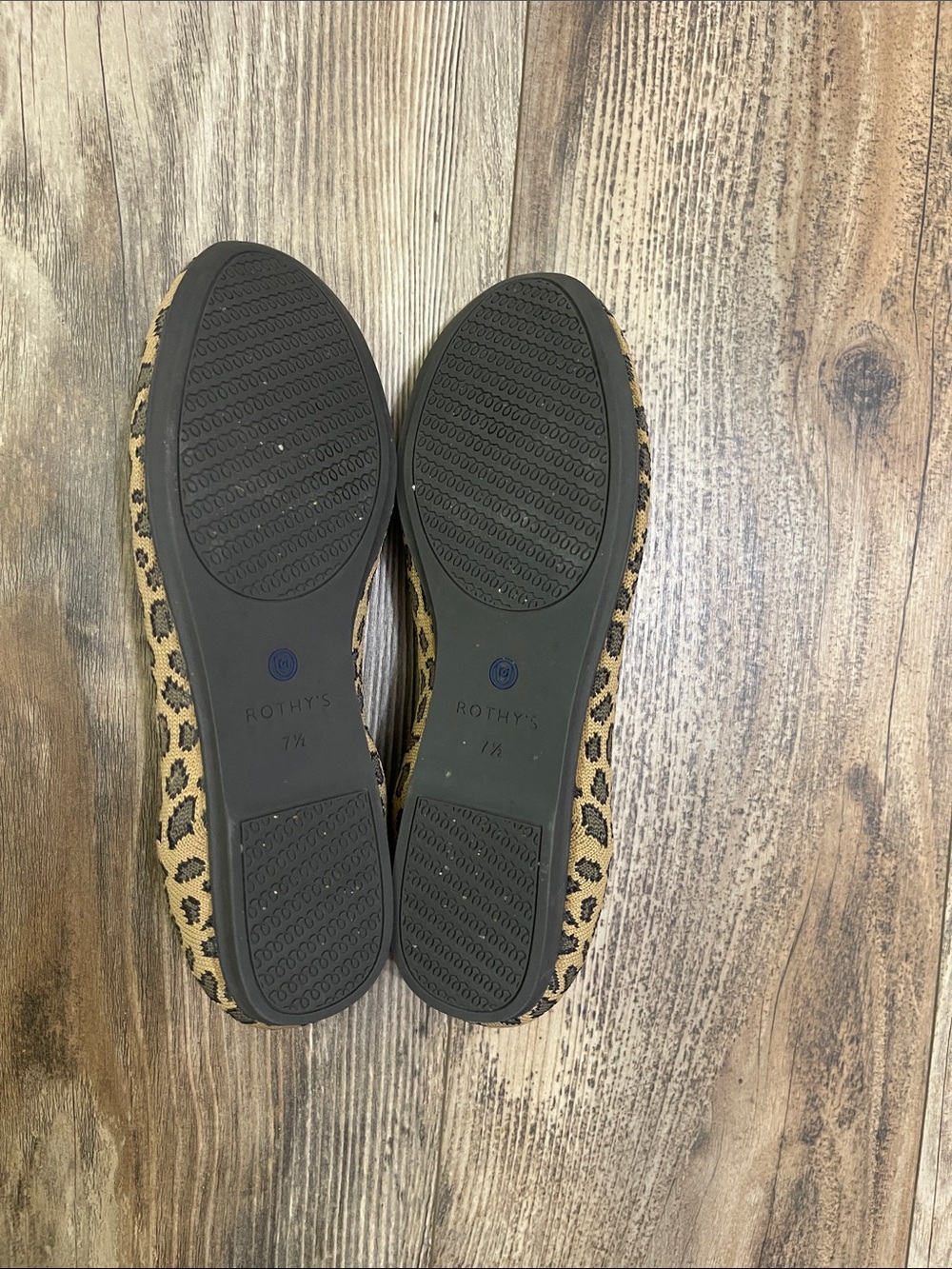 Rothy's Leopard-Print Slip-On Flats with Blue Trim - Picture 7 of 8